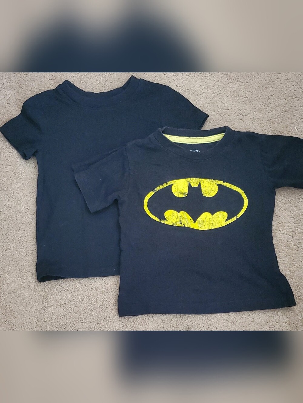 3-pack : Kids Space Astronaut Graphic T-Shirt - Navy / Batman & Plain Black Tee
